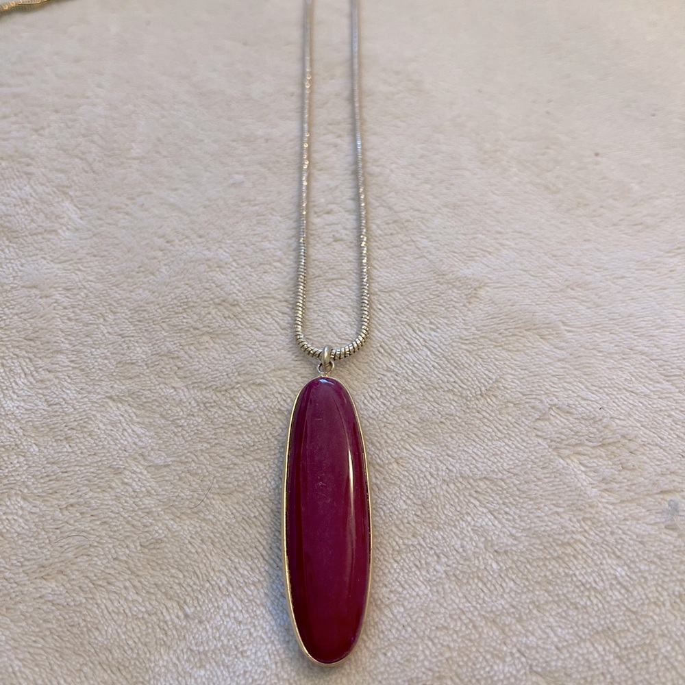 Kenneth Cole Deep Red Long Necklace